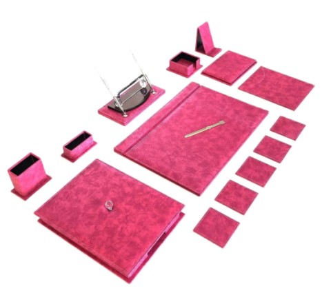 Rúžový kancelársky set 10 dielny